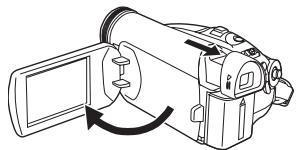 PANASONIC NV-GS60EG - ■ Come accendere e spegnere la movie camera con il monitor LCD/il mirino - 2