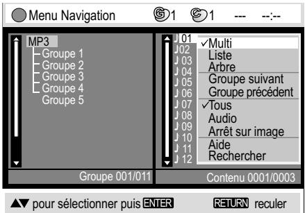 PANASONIC NV-VP21 - Affichage du menu de sélection - 1