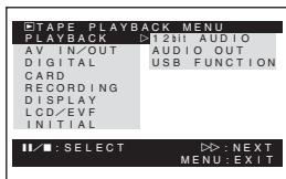 PANASONIC PV-GS400 - [TAPE PLAYBACK MENU] - 1