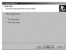 PANASONIC PV-GS400 - Select the Video system. - 1