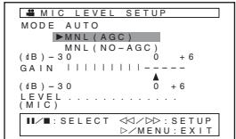 PANASONIC PV-GS400 - Press the [■/■] Button to select the [MNL (AGC*, NO-AGC)]. - 1