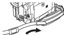 PANASONIC PV-GS400 - Attaching the Shoulder Strap - 1