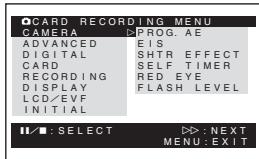 PANASONIC PV-GS400 - [CARD RECORDING MENU] - 1