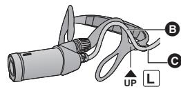 PANASONIC HX-A100 - Accrochez les oreillettes ① aux oreilles de manière à ce que la lampe soit positionnée à gauche et régalez la taille. - 2