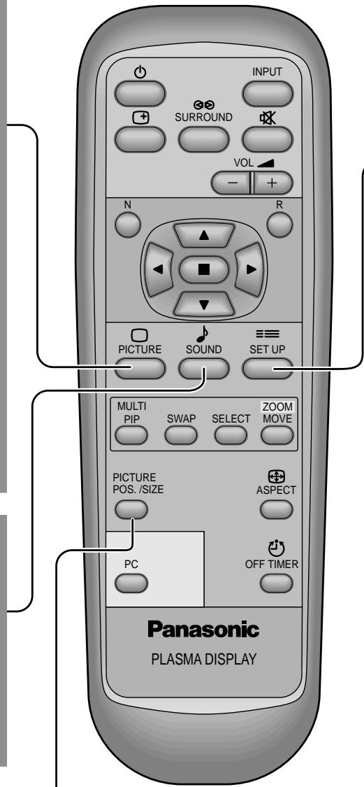 PANASONIC TH-42PHD6EX - Affichage des menus sur l'écran avec la télécommande - 5