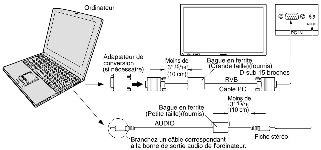 PANASONIC TH-42PHD6EX - Raccordement aux bornes d'entrée d'ordinateur (PC) - 1