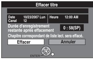 PANASONIC DMR-ES35V - Appuyer sur [▲] pour désir "effacer", puis appuyer sur [ENTER]. - 1
