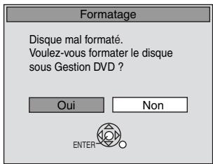 PANASONIC DMR-ES35V - Affichage de l'écran de confirmation du formatage - 1