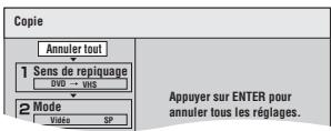 PANASONIC DMR-ES35V - Annulation de tous les réglages et de toutes les listes de transfert (repiquage) - 1