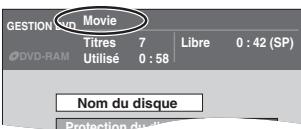 PANASONIC DMR-ES35V - Choisir “nom du disque” à l'aide de [, ], puis appuyer sur [ENTER]. - 1