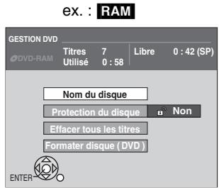 PANASONIC DMR-ES35V - Choisir "gestion DVD" à l'aide de [▲,▼], puis appuyer sur [ENTER]. - 1