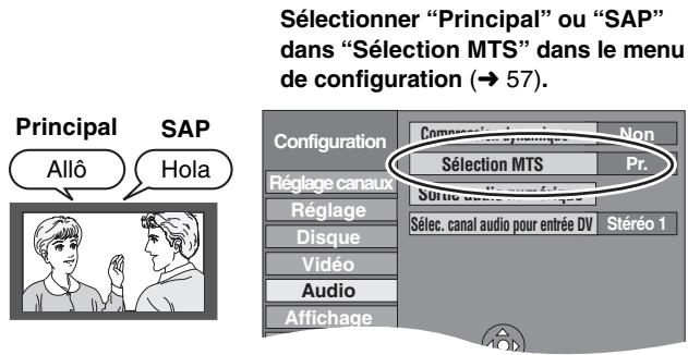 PANASONIC DMR-ES35V - Enregistrement d'une émission avec seconde voie son sur dvd-r, etc. - 1