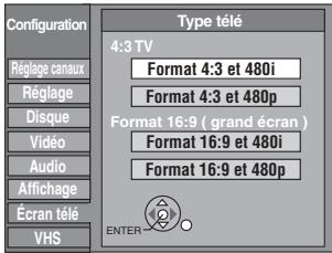 PANASONIC DMR-ES35V - Choix du type de téléviseur - 1