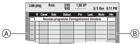 PANASONIC DMR-ES35V - Vérification, changement ou effacement d'émissions - 1