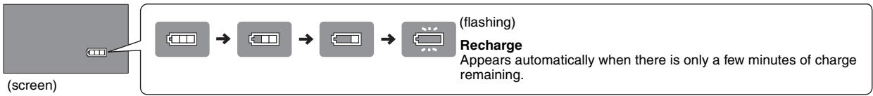 PANASONIC DVD-LS83 - Checking the remaining battery charge - 1