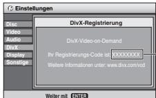 PANASONIC DVD-LS83 - Anzeige des Registrierungscodes des Geräts - 1