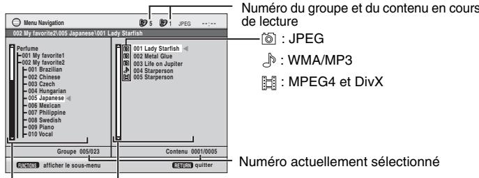 PANASONIC DVD-S52 - Lecture à partir d'une rubrique sélectionnée (Menu Navigation) - 1