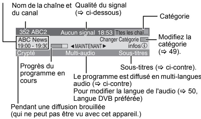 PANASONIC DMR-EX769 - Information du canal numérique - 1