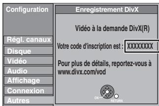 PANASONIC DMR-EX769 - Affichage du code d'enregistrement de l'appareil. - 1