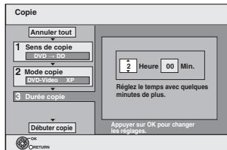 PANASONIC DMR-EX769 - ■ Réglages de copie en fonction de la durée définie - 1