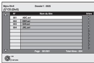 PANASONIC DMR-EX769 - Montrez l'écran Menu DivX. - 1