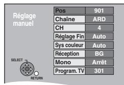 PANASONIC DMR-EX769 - Pour changer individuellement l'accord d'une chaîne - 1