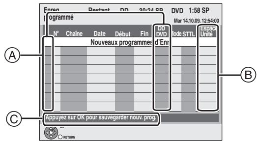 PANASONIC DMR-EX769 - Vérifiez, modifiez ou supprimez un programme - 1