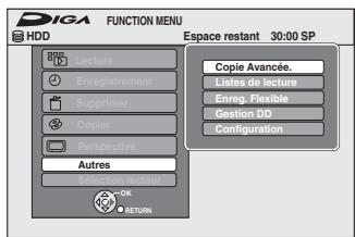 PANASONIC DMR-EX769 - Appuyez sur [▲, ▼] pour sélectionner une fonction puis appuyez sur [OK]. - 1