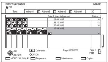 PANASONIC DMR-PWT535 - Sur l'écran DIRECT NAVIGATOR: - 1