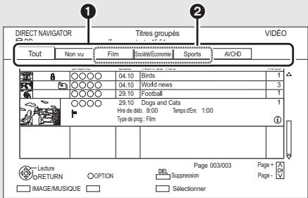 PANASONIC DMR-PWT535 - Appuyez sur [DRIVE SELECT] pour sélectionner "DD", puis appuyez sur [DIRECT NAVIGATOR]. - 1