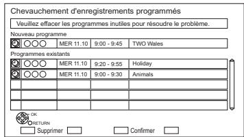 PANASONIC DMR-BST750EG - Pour corriger un Chevauchement d'enregistrements programmés - 1