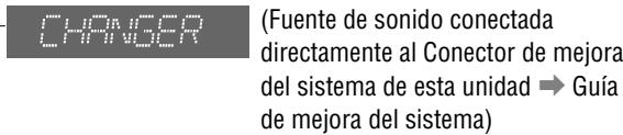 CHANSER (Fuente de sonido conectada directamente al Conector de mejora del sistema de esta unidad → Guía de mejora del sistema)