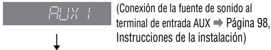 RUX I (Conexión de la fuente de sonido al terminal de entrada AUX → Página 98, Instrucciones de la instalación)