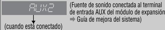 PUX2 (Fuente de sonido conectada al terminal de entrada AUX del módulo de expansión → Guía de mejora del sistema) (cuando esta conectado)
