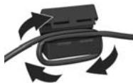 HP PHOTOSMART R707 - Fixation de l'anneau de ferrite au cordon de l'adaptateur secteur - 2