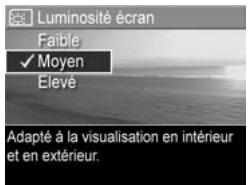 HP PHOTOSMART R707 - Luminosité de l'écran - 1