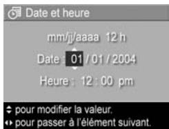 HP PHOTOSMART R707 - Date et heures - 1