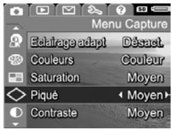 HP PHOTOSMART R707 - Utilisation du Menu Capture - 2