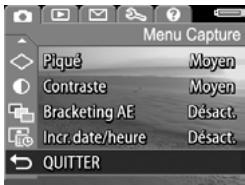 HP PHOTOSMART R707 - Utilisation du Menu Capture - 3