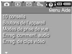 HP PHOTOSMART R707 - Pour afficher le Menu - 2