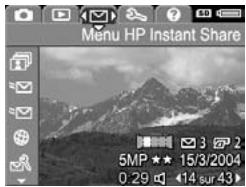HP PHOTOSMART R707 - Menu de l'appareil photo - 3