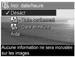 HP PHOTOSMART R707 - Incrustation de la date et de l'heure - 1