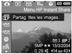 HP PHOTOSMART R707 - Sélection de toutes les images pour les destinations HP Instant Share - 1