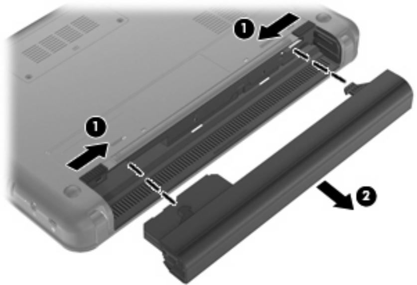 HP COMPAQ MINI 110C-1120SA - Insertion ou retrait de la batterie - 2