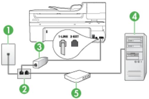HP OFFICEJET 6500 E709A - Configurer le péripérisque avec un modem d'ordinateur DSL/ADSL - 1