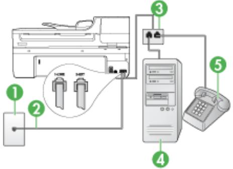HP OFFICEJET 6500 E709A - Cas K : Ligne voix/télécopie partagée avec un modem et une messagerie vocale - 3