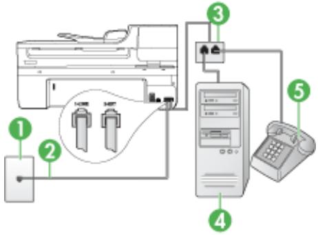 HP OFFICEJET 6500 E709A - Ligne voix/telécopie partagée avec un modem d'accès distant d'ordinateur - 2