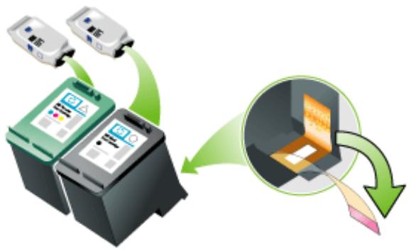HP OFFICEJET H470 - Pour replacer les cartouches d'impression - 1