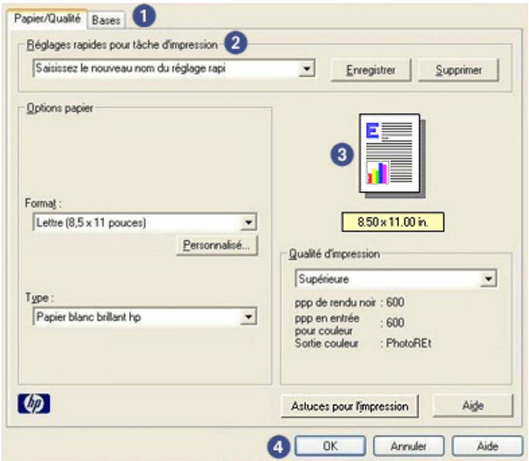 HP DESKJET 3520 - Utilisation de la boîte de dialogue Propriétés de l'imprimante - 1