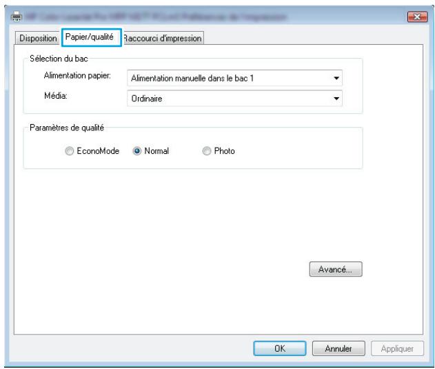 HP COLOR LASERJET PRO MFP M176N - Selectionner le type de papier (Windows) - 2